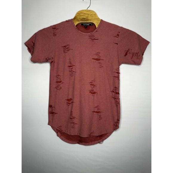 Rustic Dime Rose Destructed‎ Tee Shirt Men’s Small Distressed Shredded - Picture 1 of 9